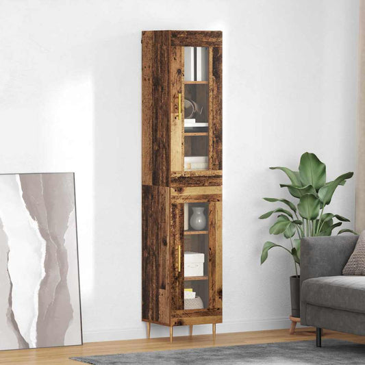 Highboard 2 pcs Old Wood 34.5 x 34 x 180 cm Engineered Wood