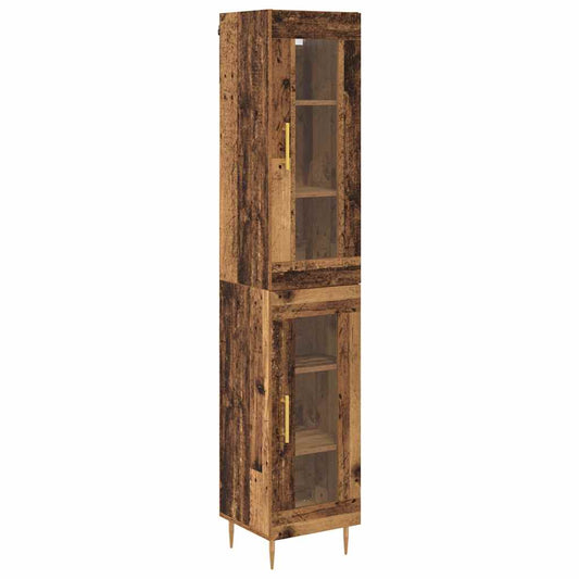 Highboard 2 pcs Old Wood 34.5 x 34 x 180 cm Engineered Wood