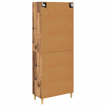 Highboard Old Wood 69.5 x 34 x 180 cm Engineered Wood and Glass