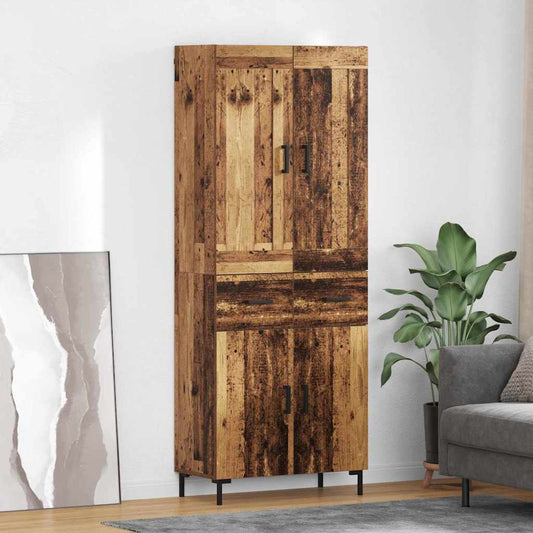 Highboard 2 pcs Old Wood 69.5 x 34 x 180 cm Engineered Wood