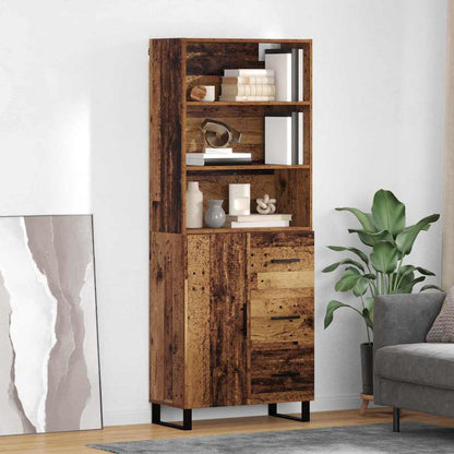 Highboard with Drawer 2 pcs Old Wood Engineered Wood