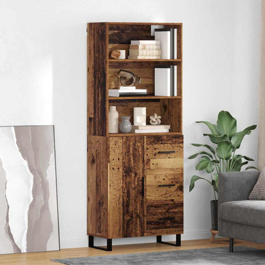 Highboard 2 pcs Old Wood 69.5 x 34 x 180 cm