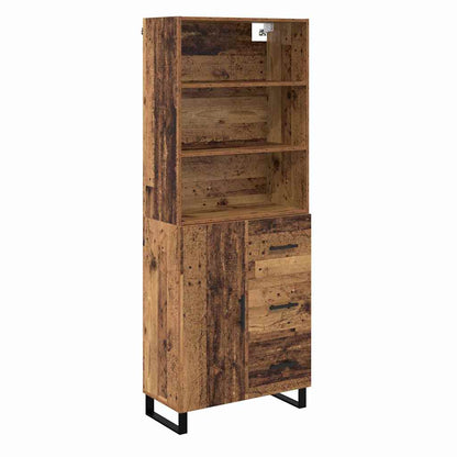 Highboard with Drawer 2 pcs Old Wood Engineered Wood
