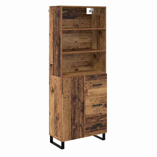 Highboard 2 pcs Old Wood 69.5 x 34 x 180 cm