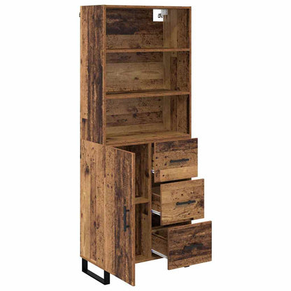 Highboard with Drawer 2 pcs Old Wood Engineered Wood