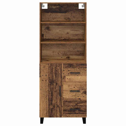 Highboard with Drawer 2 pcs Old Wood Engineered Wood