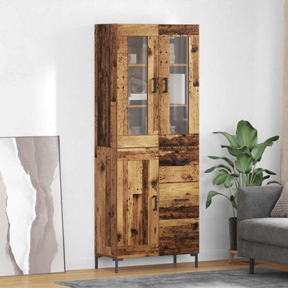 Highboard with Drawer 2 pcs Old Wood Engineered Wood