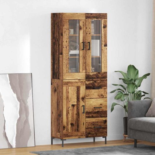 Highboard 2 pcs Old Wood 69.5 x 34 x 180 cm Engineered Wood