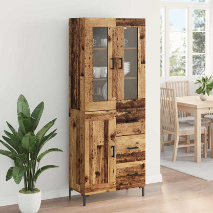 Highboard with Drawer 2 pcs Old Wood Engineered Wood