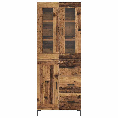 Highboard with Drawer 2 pcs Old Wood Engineered Wood