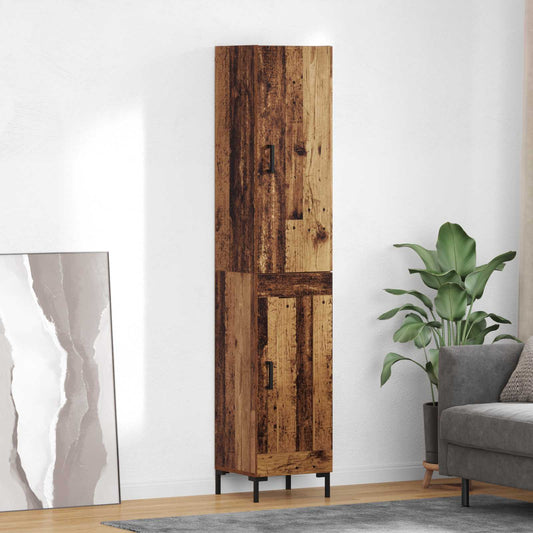 Highboard Old Wood 34.5 x 34 x 180 cm Engineered Wood