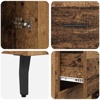 Highboard with Drawer 2 pcs Old Wood Engineered Wood and Glass