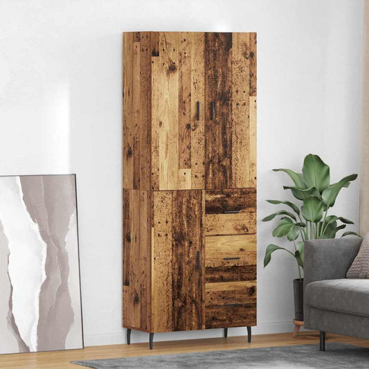 Highboard 2 pcs Old Wood 69.5 x 34 x 180 cm Engineered Wood