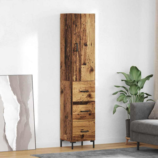 Highboard Old Wood 34.5 x 34 x 180 cm Engineered Wood