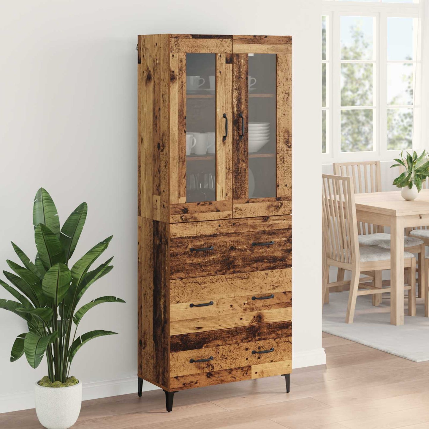 Highboard Old Wood 69.5 x 34 x 180 cm Engineered Wood