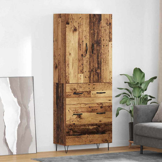 Highboard 2 pcs Old Wood 69.5 x 34 x 180 cm Engineered Wood