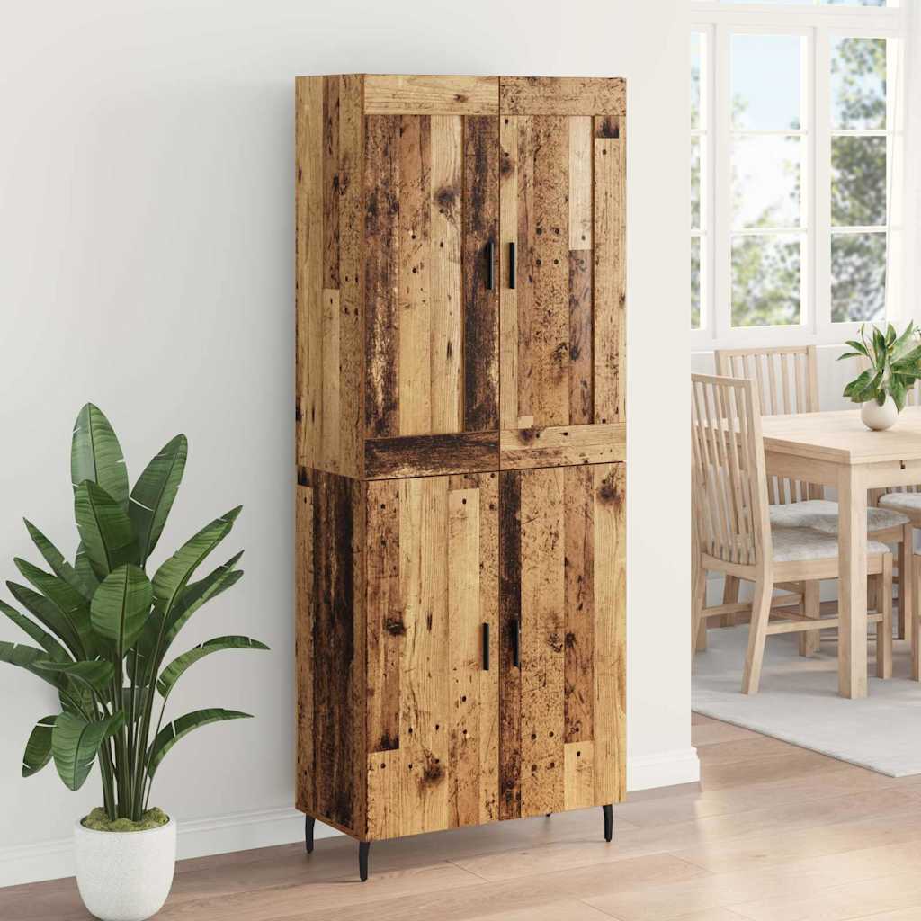 Highboard 2 pcs Old Wood Engineered Wood