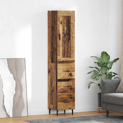 Highboard Old Wood 34.5 x 34 x 180 cm Engineered Wood