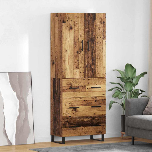 Highboard 2 pcs Old Wood 69.5 x 34 x 180 cm