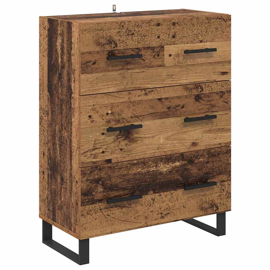 Highboard with Drawer 2 pcs Old Wood 69.5 x 34 x 180 cm