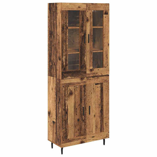 Highboard 2 pcs Old Wood 69.5 x 34 x 180 cm Engineered Wood