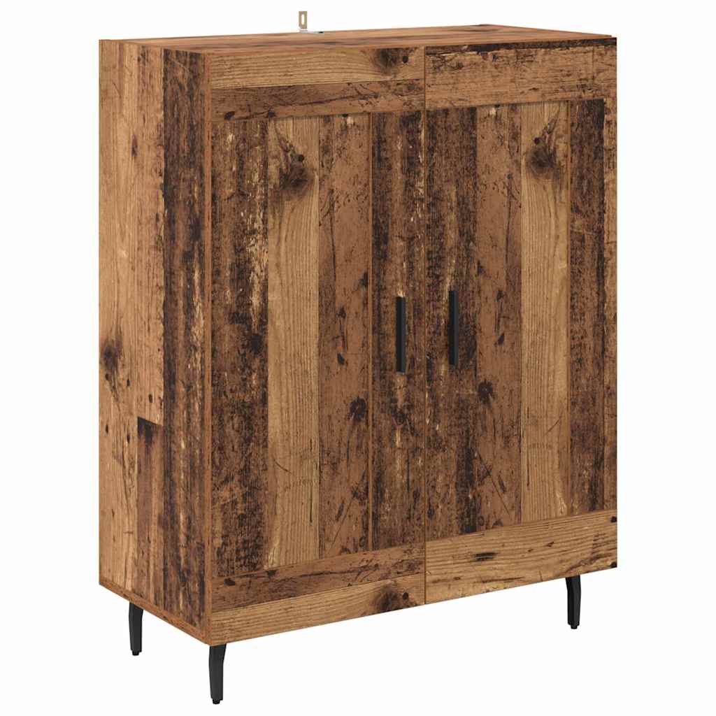 Highboard 2 pcs Old Wood Engineered Wood and Glass