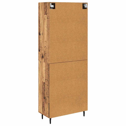 Highboard 2 pcs Old Wood Engineered Wood and Glass