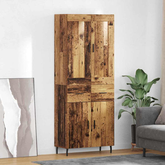 Highboard 2 pcs Old Wood 69.5 x 34 x 180 cm Engineered Wood
