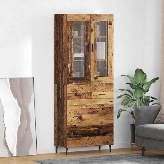 Highboard 2 pcs Old Wood 69.5 x 34 x 180 cm Engineered Wood