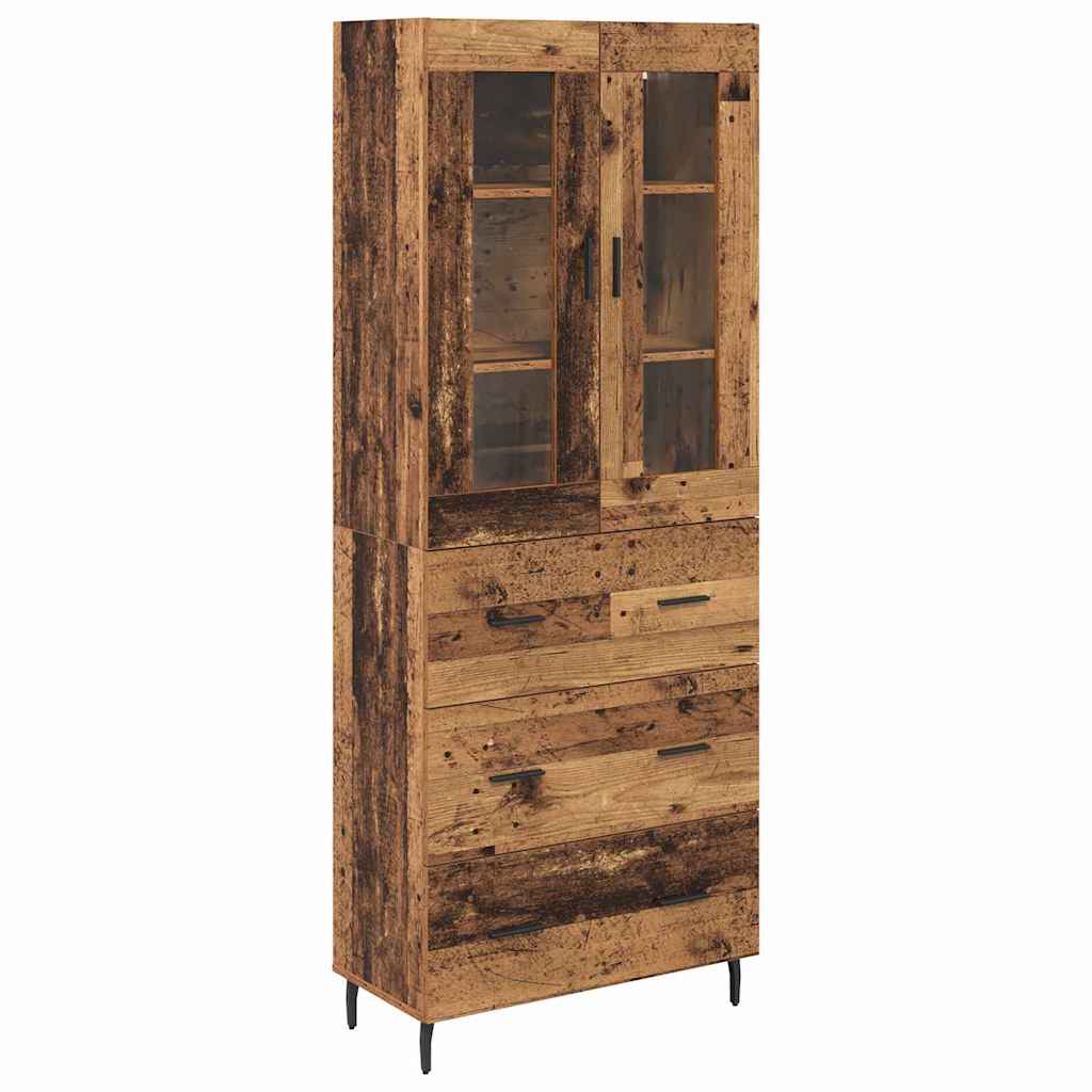 Highboard with Drawer 2 pcs Old Wood Engineered Wood