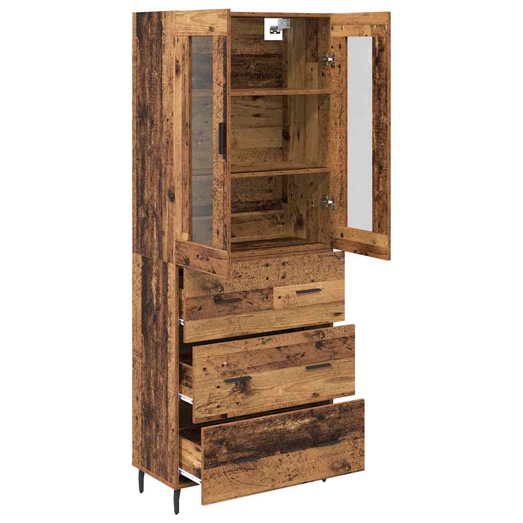 Highboard with Drawer 2 pcs Old Wood Engineered Wood