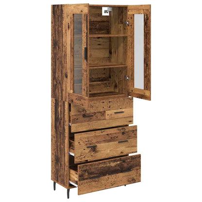 Highboard with Drawer 2 pcs Old Wood Engineered Wood