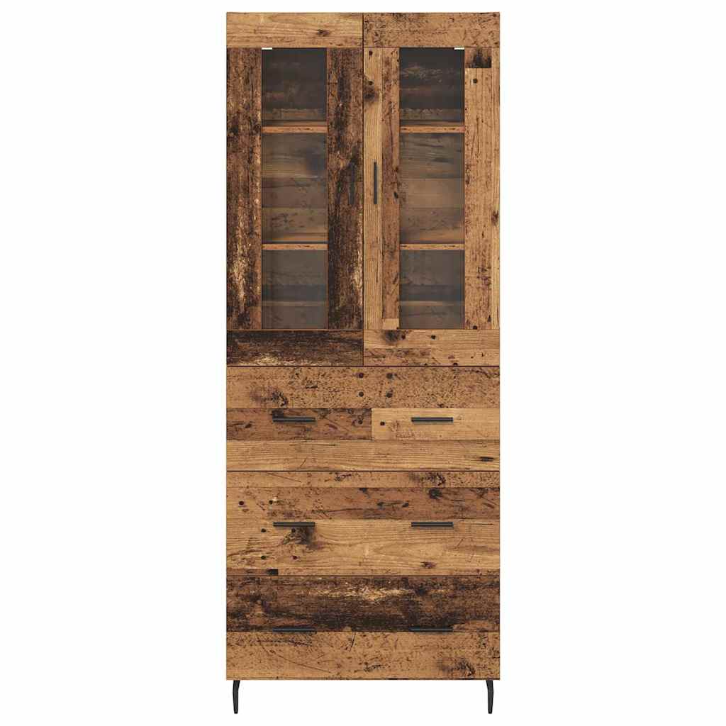 Highboard with Drawer 2 pcs Old Wood Engineered Wood