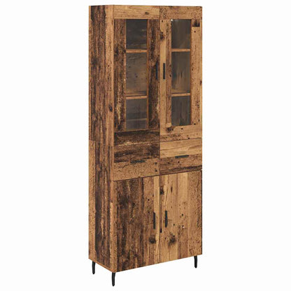 Highboard with Drawer 2 pcs Old Wood Engineered Wood