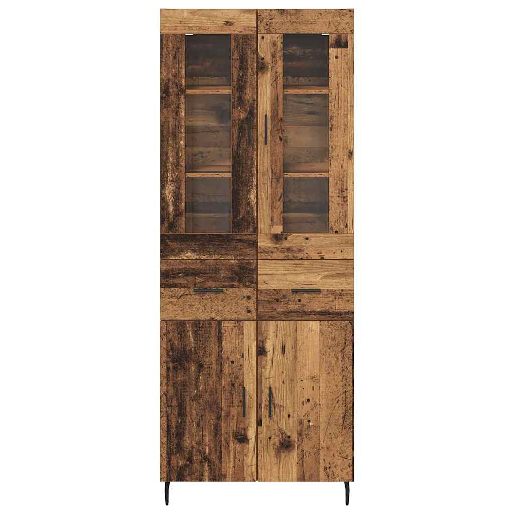 Highboard with Drawer 2 pcs Old Wood Engineered Wood