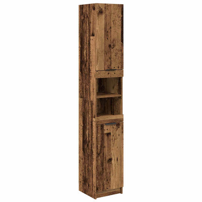 Bathroom Furniture Set with Door 4 pcs Old Wood Engineered Wood