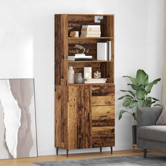 Highboard 2 pcs Old Wood 69.5 x 32.5 x 180 cm Engineered Wood