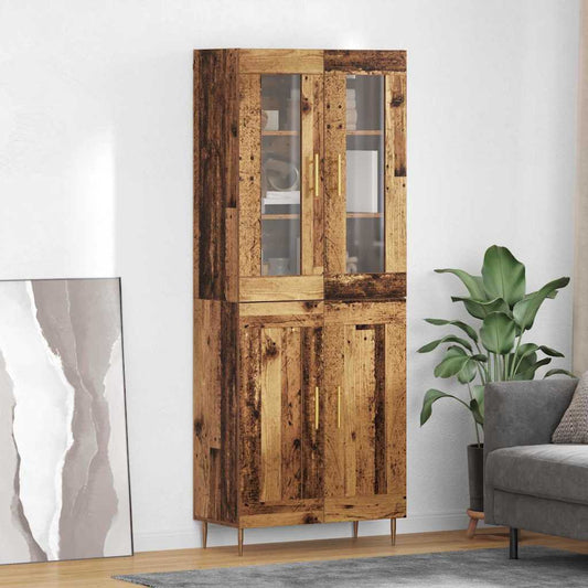 Highboard 2 pcs Old Wood 69.5 x 34 x 180 cm Engineered Wood