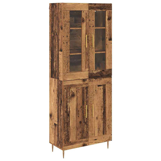 Highboard 2 pcs Old Wood 69.5 x 34 x 180 cm Engineered Wood