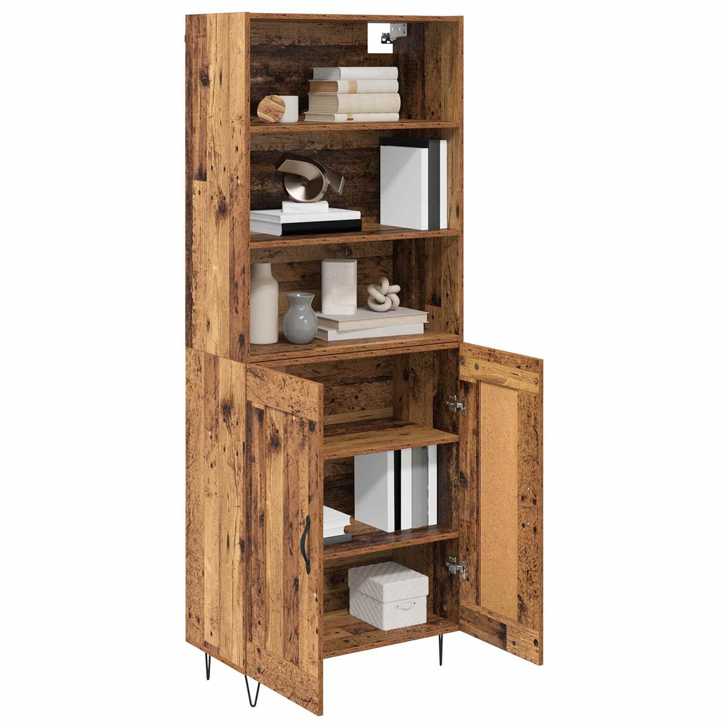 Highboard 2 pcs Old Wood Engineered Wood