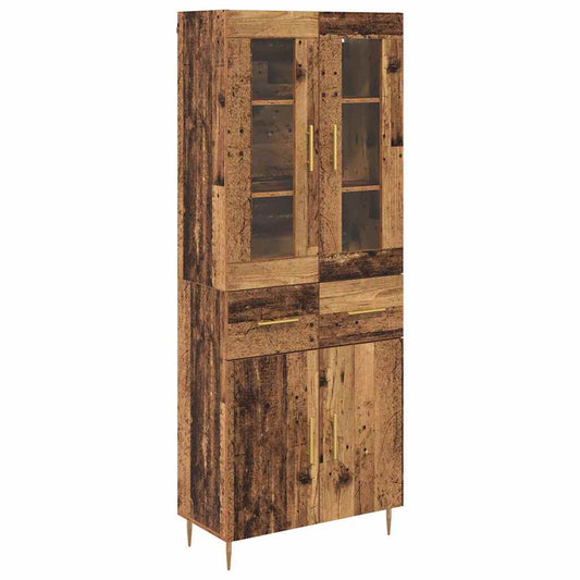Highboard 2 pcs Old Wood 69.5 x 34 x 180 cm Engineered Wood