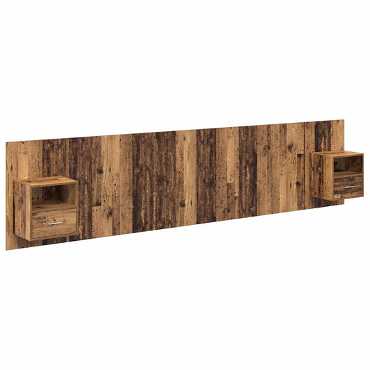 Headboard With Cabinet 3 pcs Old Wood Engineered Wood