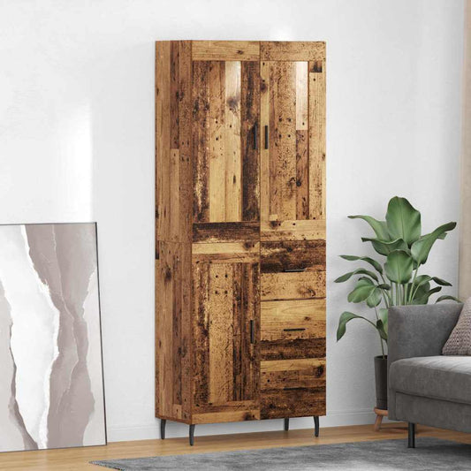 Highboard 2 pcs Old Wood 69.5 x 34 x 180 cm Engineered Wood