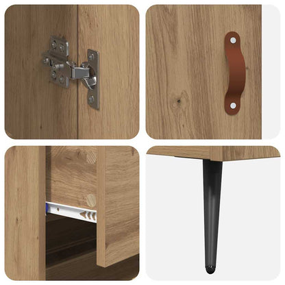 Highboard Cabinet with Shelf 2 pcs Artisan Oak Engineered Wood