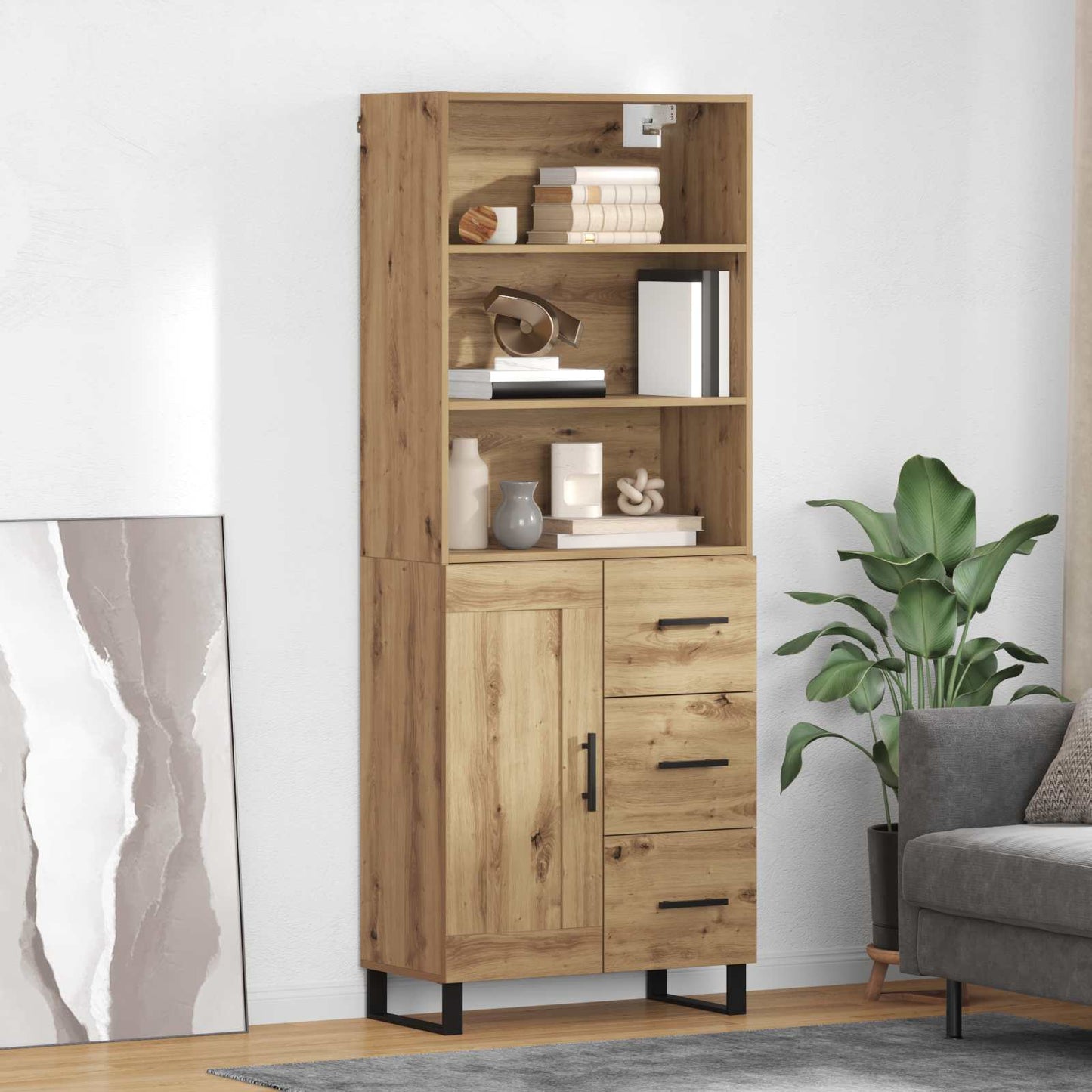 Highboard 2 pcs Artisan Oak 69.5 x 34 x 180 cm Engineered Wood