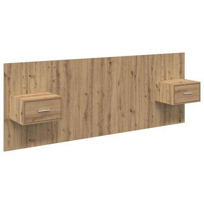 Headboard With Cabinet 3 pcs Artisan Oak Engineered Wood