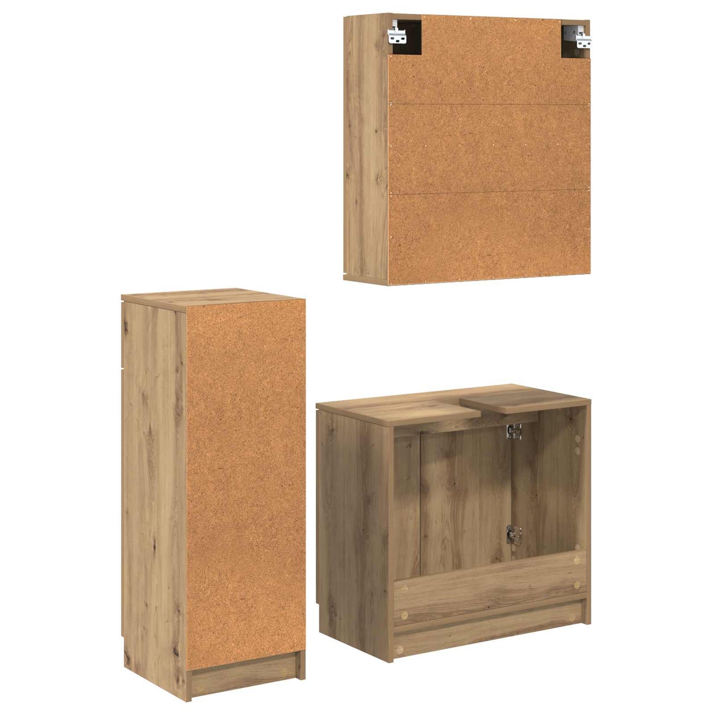 Bathroom Furniture Set 3 pcs Artisan Oak Engineered Wood