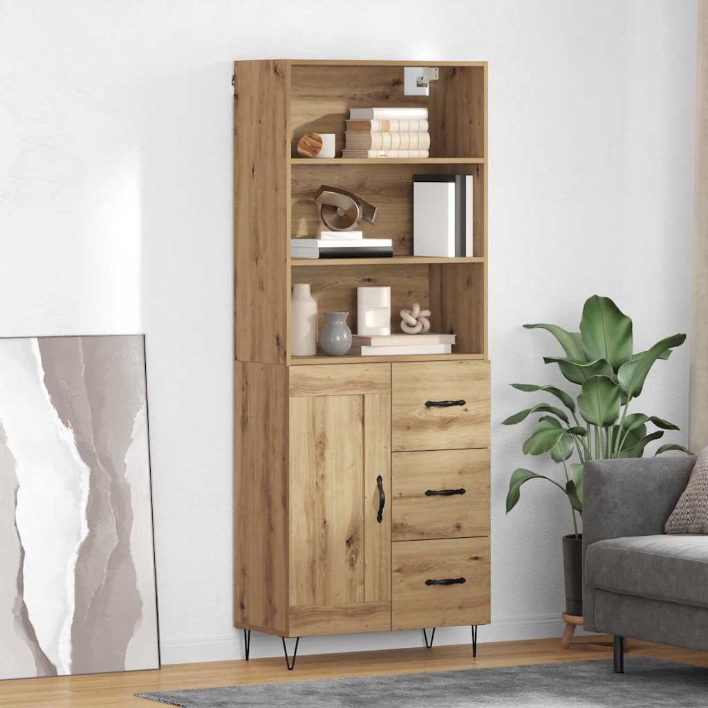 Highboard 2 pcs Artisan Oak 69.5 x 34 x 180 cm Engineered Wood