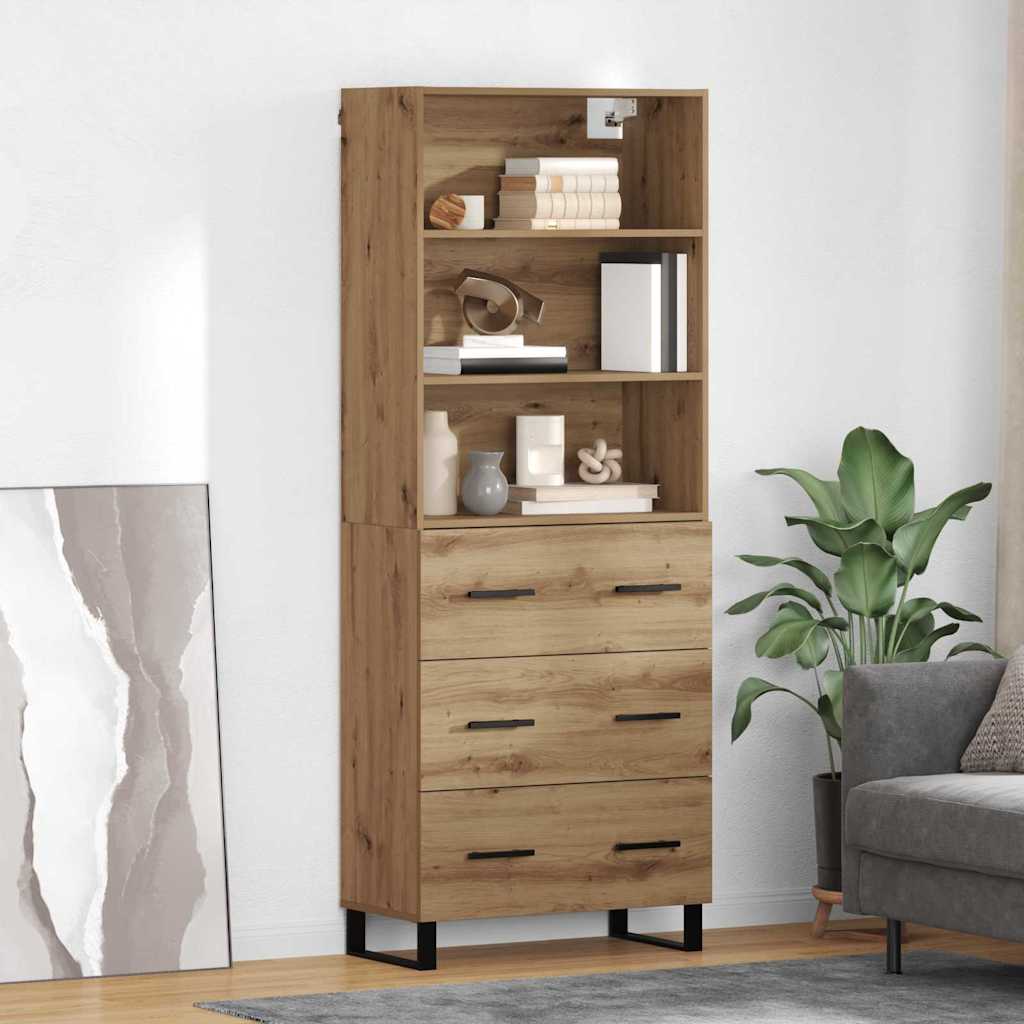 Highboard 2 pcs Artisan Oak 69.5 x 34 x 180 cm Engineered Wood