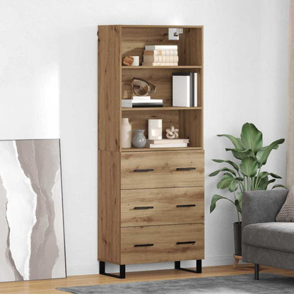 Highboard 2 pcs Artisan Oak 69.5 x 34 x 180 cm Engineered Wood